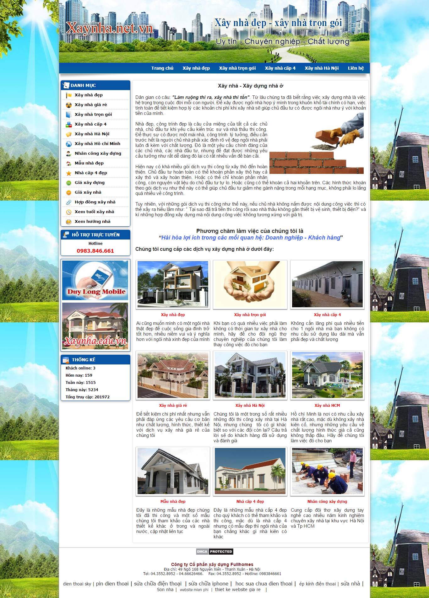 Thiết kế website xây dựng nhà ở đẹp, chuyên nghiệp chuẩn SEO